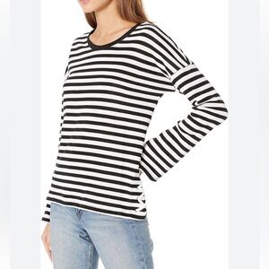 WOMEN’S PJ SALVAGE STRIPED BRETON FRENCH STYLE IVY LEAGUE PREPPY PREP TOP EUC